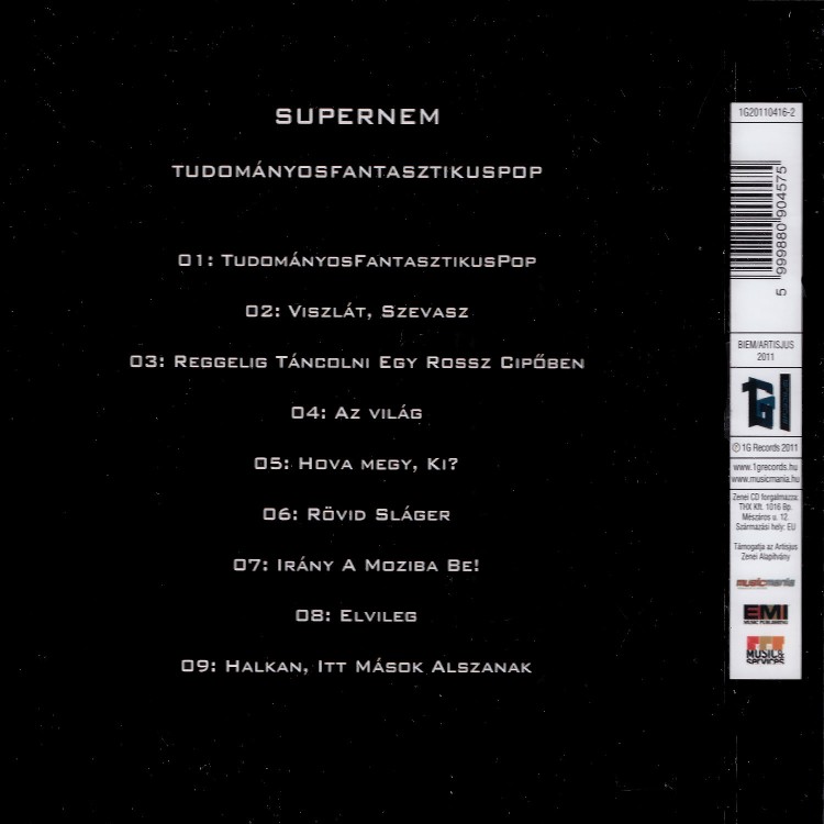 Supernem - Tudományosfantasztikuspop (CD) Supernem - Tudományosfantasztikuspop (CD)