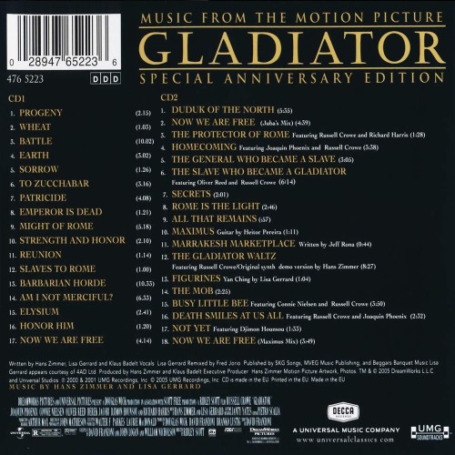 Hans Zimmer and Lisa Gerrard - Gladiator: Music From The Motion Picture [20th Anniversary] (2CD)