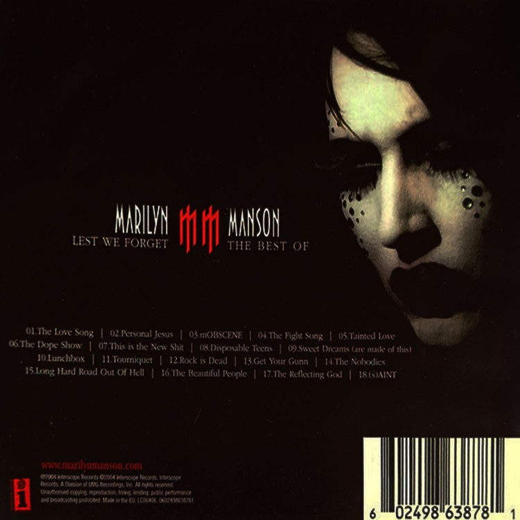 Marilyn Manson - Lest We Forget - The Best Of (CD) Marilyn Manson - Lest We Forget - The Best Of (CD)