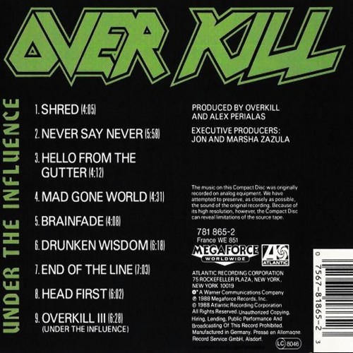 Overkill - Under The Influence (CD)