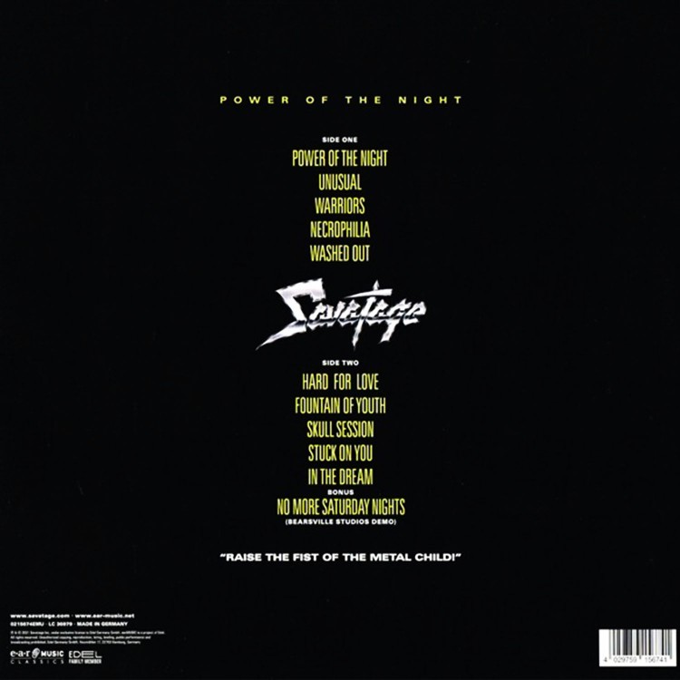 Savatage - Power of the Night (Clear - LP)