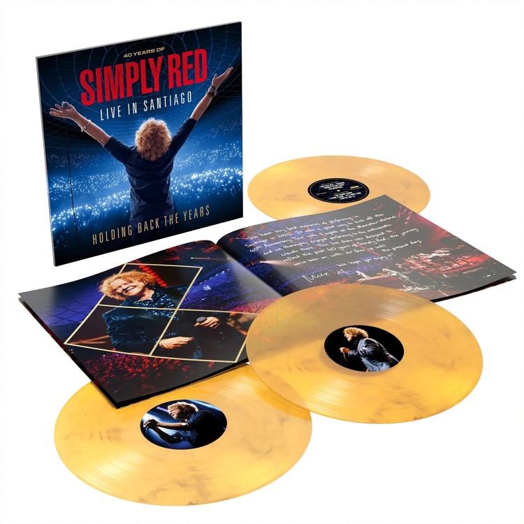 Simply Red - Holding Back the Years: 40 Years Of Simply Red - Live in Santiago (Márványozott Sárga - 3LP)