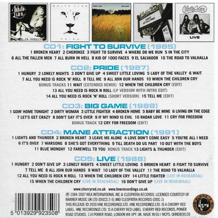 White Lion - All You Need Is Rock N Roll: Complete Albums 1985-1991 (5CD)