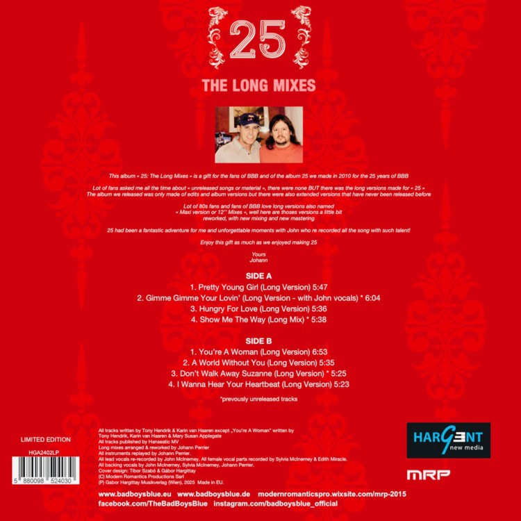 Bad Boys Blue  - 25 The Long Mixes [Extended Versions] (LP) - több színben!