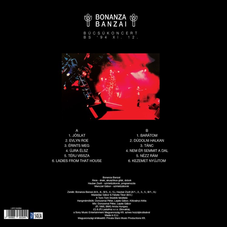 Bonanza Banzai - Búcsúkoncert [BS. '94 XI. 12.] (LP) - több színben!