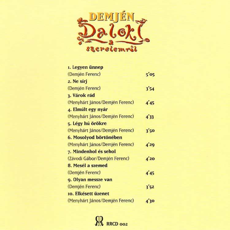 Demjén Ferenc - Dalok a szerelemről (CD)