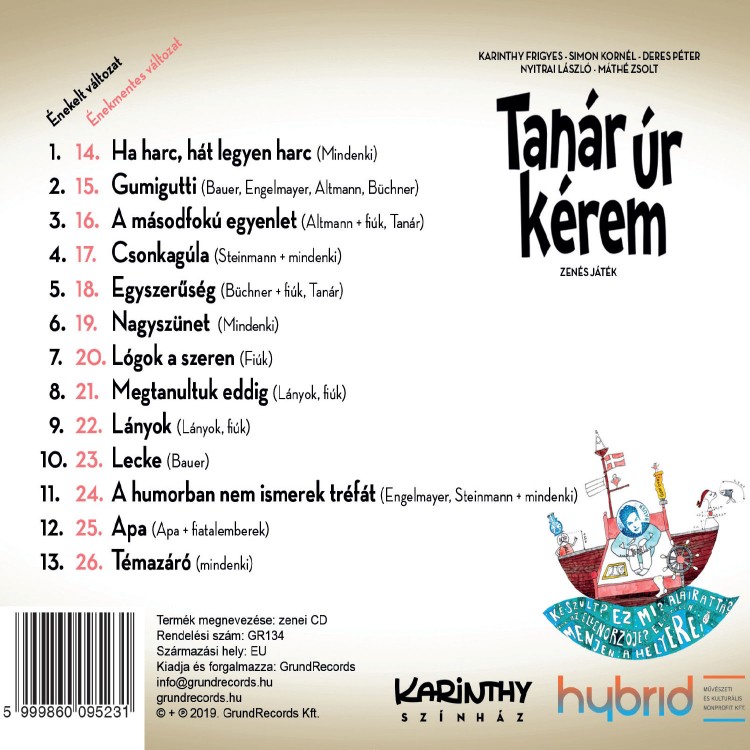 Karinthy Színház - Tanár úr kérem (CD) Karinthy Színház - Tanár úr kérem (CD)