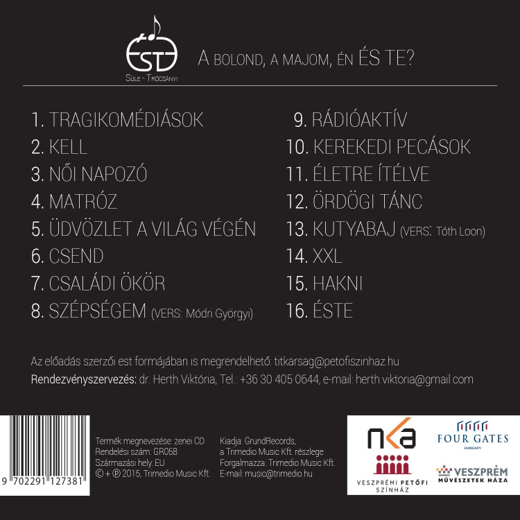 Süle - Trócsányi: Éste - A bolond, a majom, Én és Te (CD)
