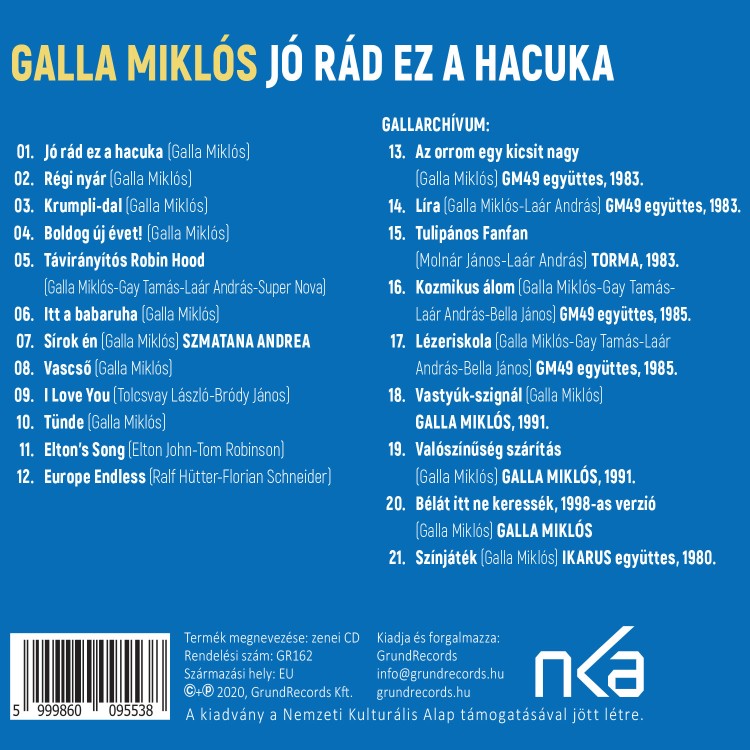 Galla Miklós - Jó rád ez a hacuka (CD)