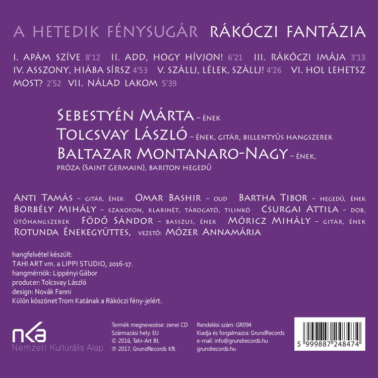 Tolcsvay László – Müller Péter Sziámi: Rákóczi fantázia (CD)