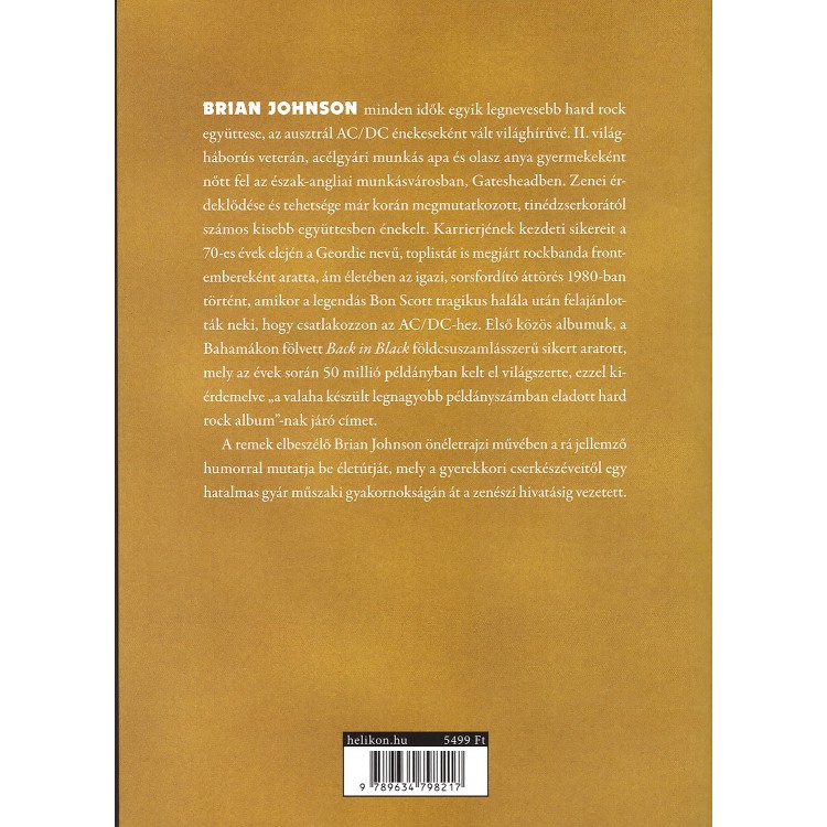 Brian Johnson: Brian életei - Az AC/DC énekesének önéletrajza (könyv)