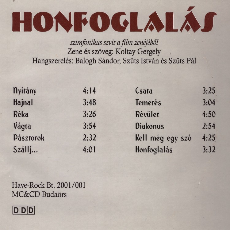 Koltay Gergely – Honfoglalás [Szimfonikus szvit a film zenéjéből] (CD)