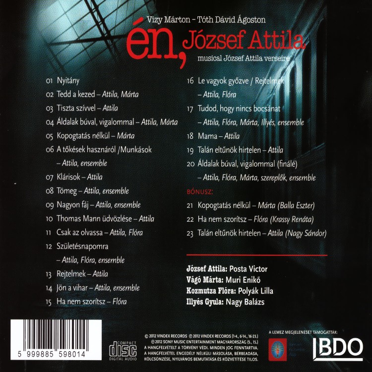 Vizy Márton - Tóth Dávid Ágoston - Én, József Attila (CD)