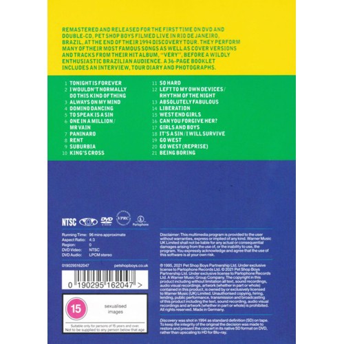 Pet Shop Boys - Discovery Live In Rio 1994 (2CD+DVD)