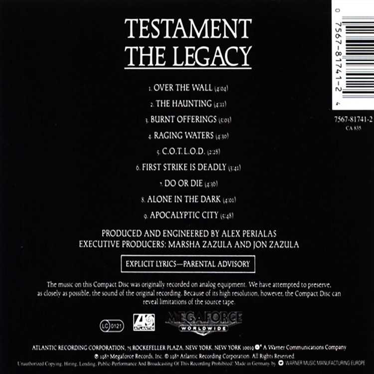 Testament - The Legacy (CD)