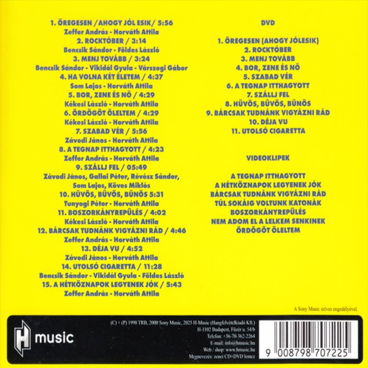 Tunyogi Rock Band - Koncert: 1998. május 29. Budai Parkszínpad (CD + DVD)