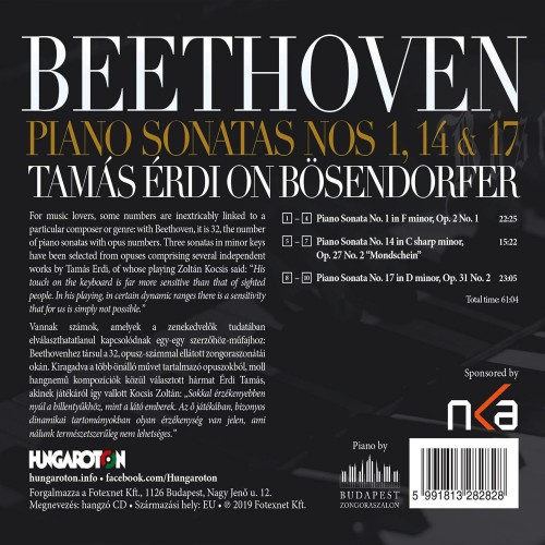 Érdi Tamás - Beethoven Piano sonatas NOs 1, 14&17 (CD)